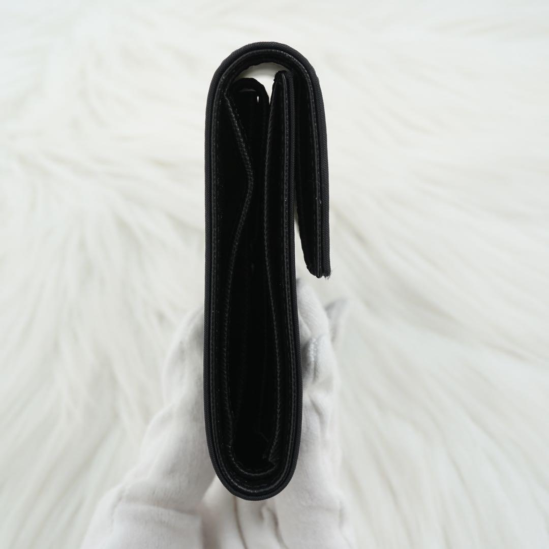 新品同様　PRADA プラダ　三つ折り財布　ナイロン　三角プレート　ブラック