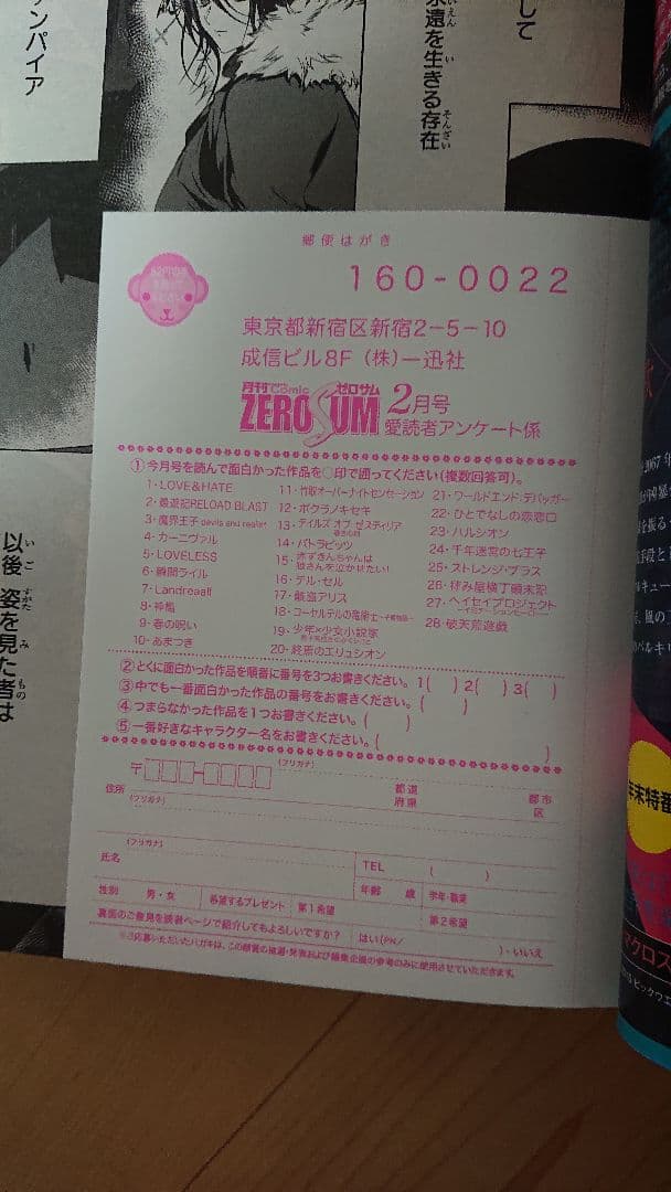 月刊ゼロサム zerosum 2016年2月号