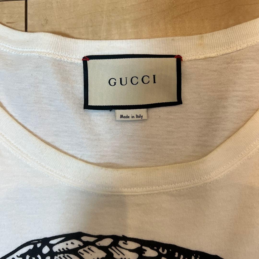 GUCCI 蛇デザイン ホワイトTシャツ