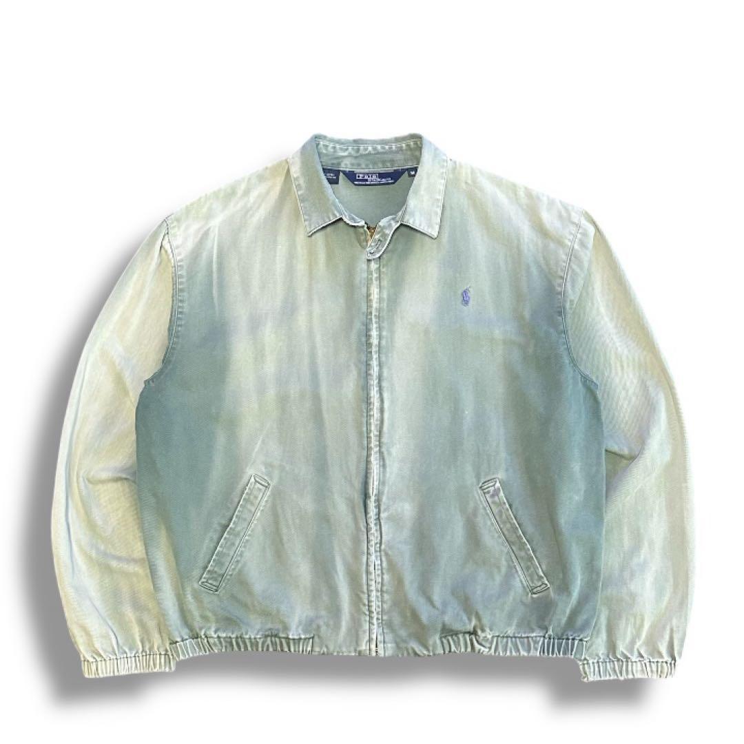 90s USA製 POLO ラルフローレン スウィングトップ フェード グリーン