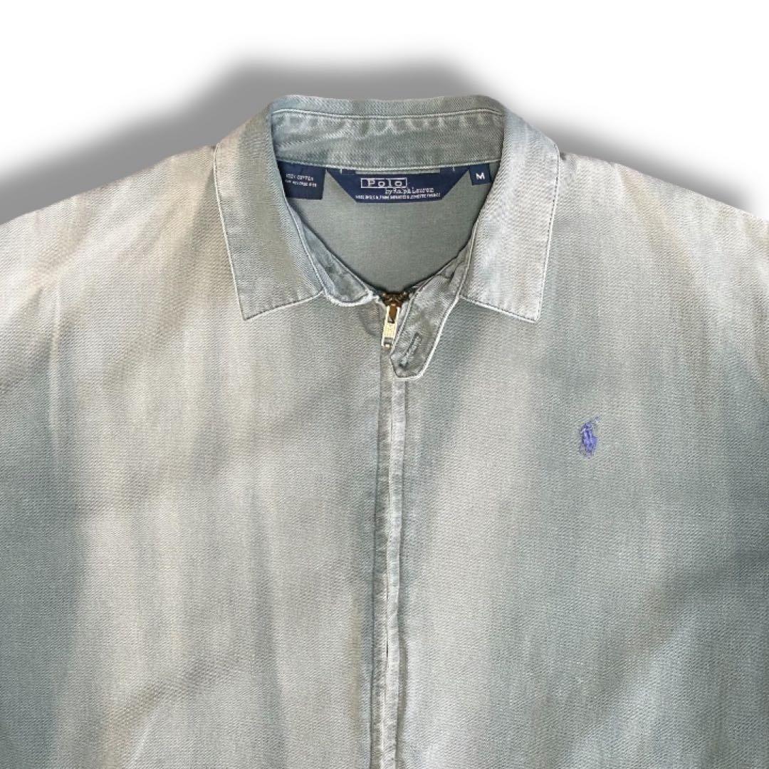 90s USA製 POLO ラルフローレン スウィングトップ フェード グリーン