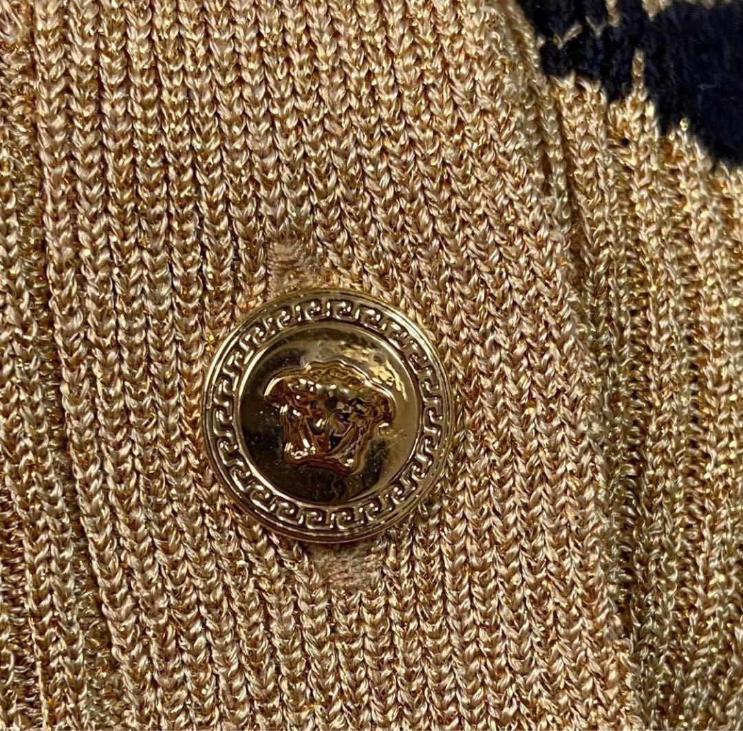 【極美品】 ヴェルサーチ VERSACE メデューサ 金ボタン カーディガン