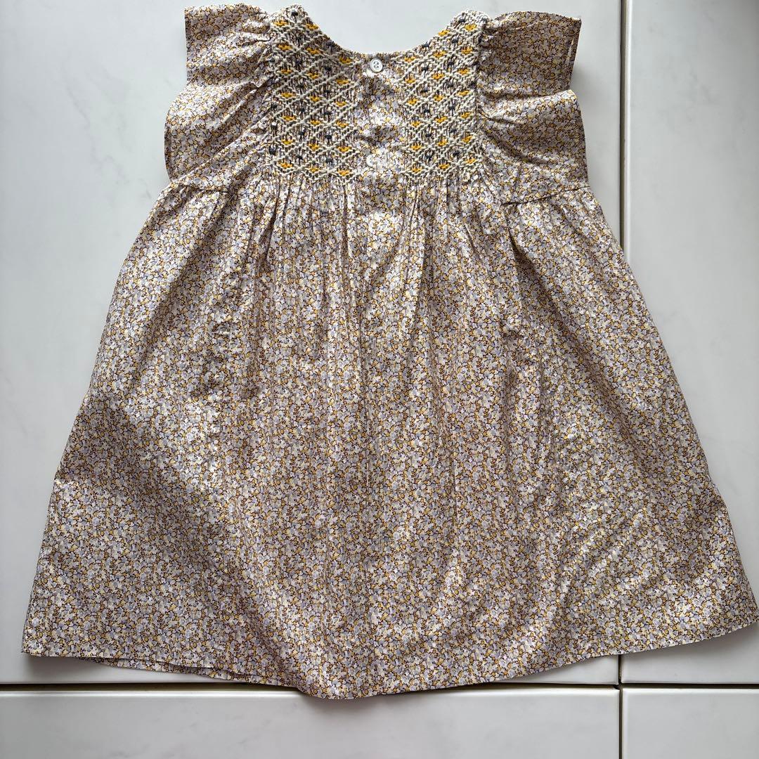 美品 Bonpoint 花柄刺繍ワンピース 2A
