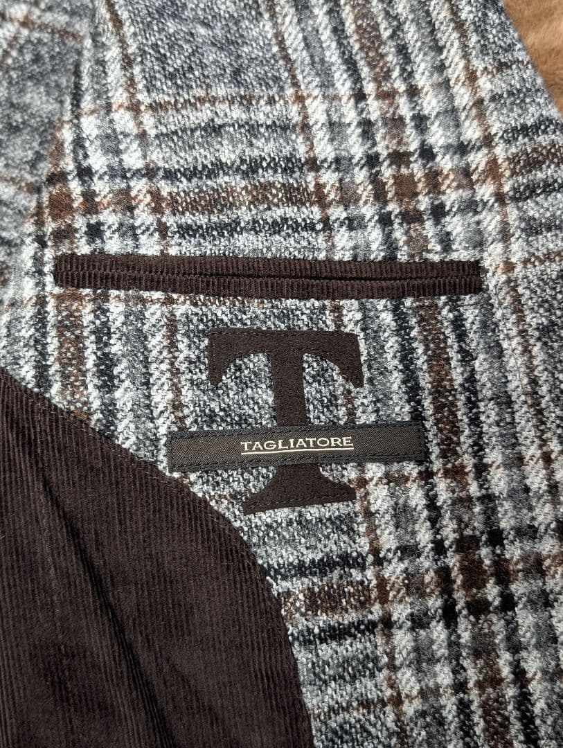TAGLIATORE　アルパカ混チェックジャケット 46　モンテカルロ
