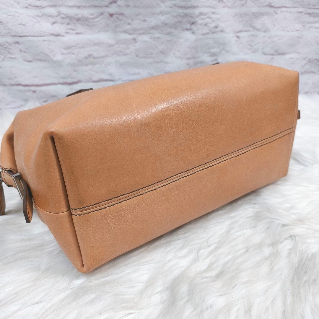 【美品】ヒロフ　フィオーレ　ミニボストンバッグ　ハンドバッグ　ナチュラル