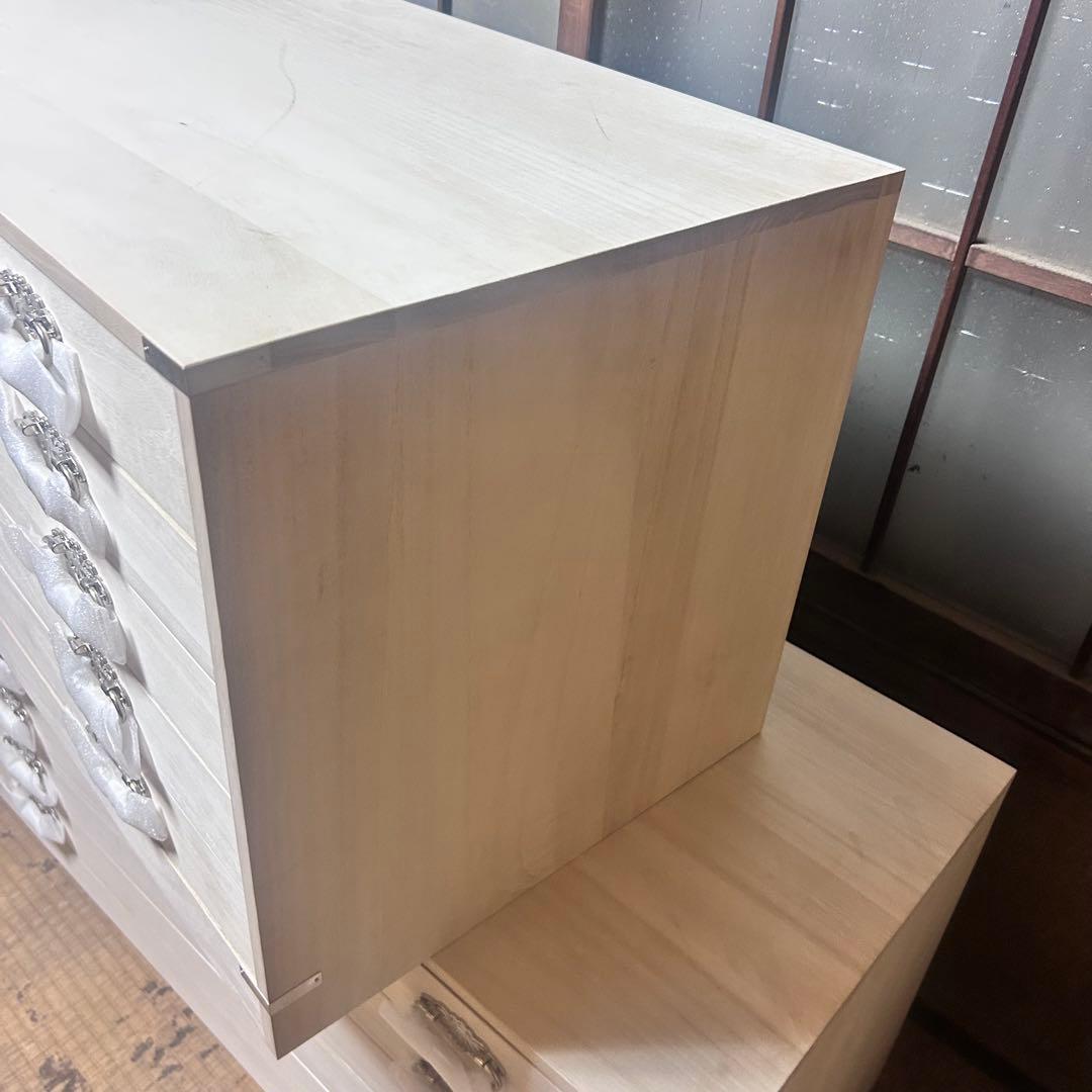 美品・未使用品　桐箪笥 5段　1点のみ 着物収納　白木調 和タンス
