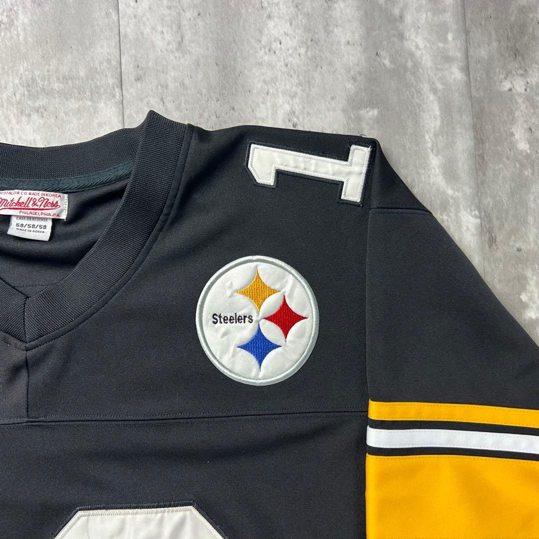 NFL ミッチェルアンドネス 全刺繍 スティーラーズ 長袖ゲームシャツ 6403