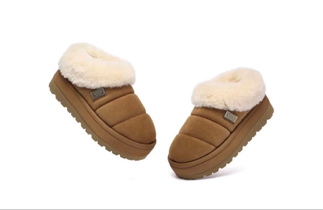 デ*読様 新品　UGG エクスプレス　ムートンブーツ　厚底　EU38 売切り
