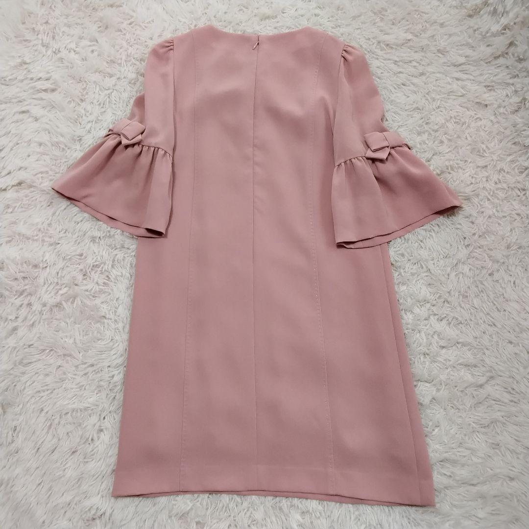 ♡現行 美品♡エムズグレイシー ベルスリーブ 袖リボン ワンピース ピンク 38