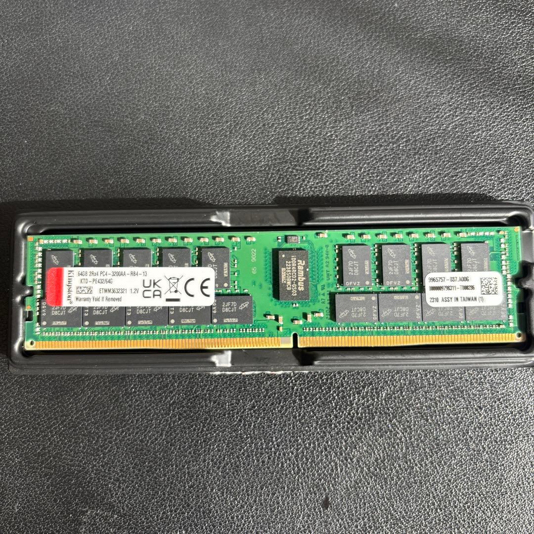 【動作確認済】DDR4 64G 3200MHzメモリ 1枚