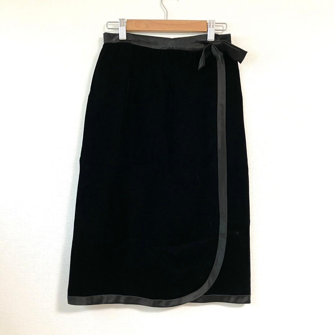 フィービー期　OLD CELINE ベルベット　ラップスカート　ベルベットリボン