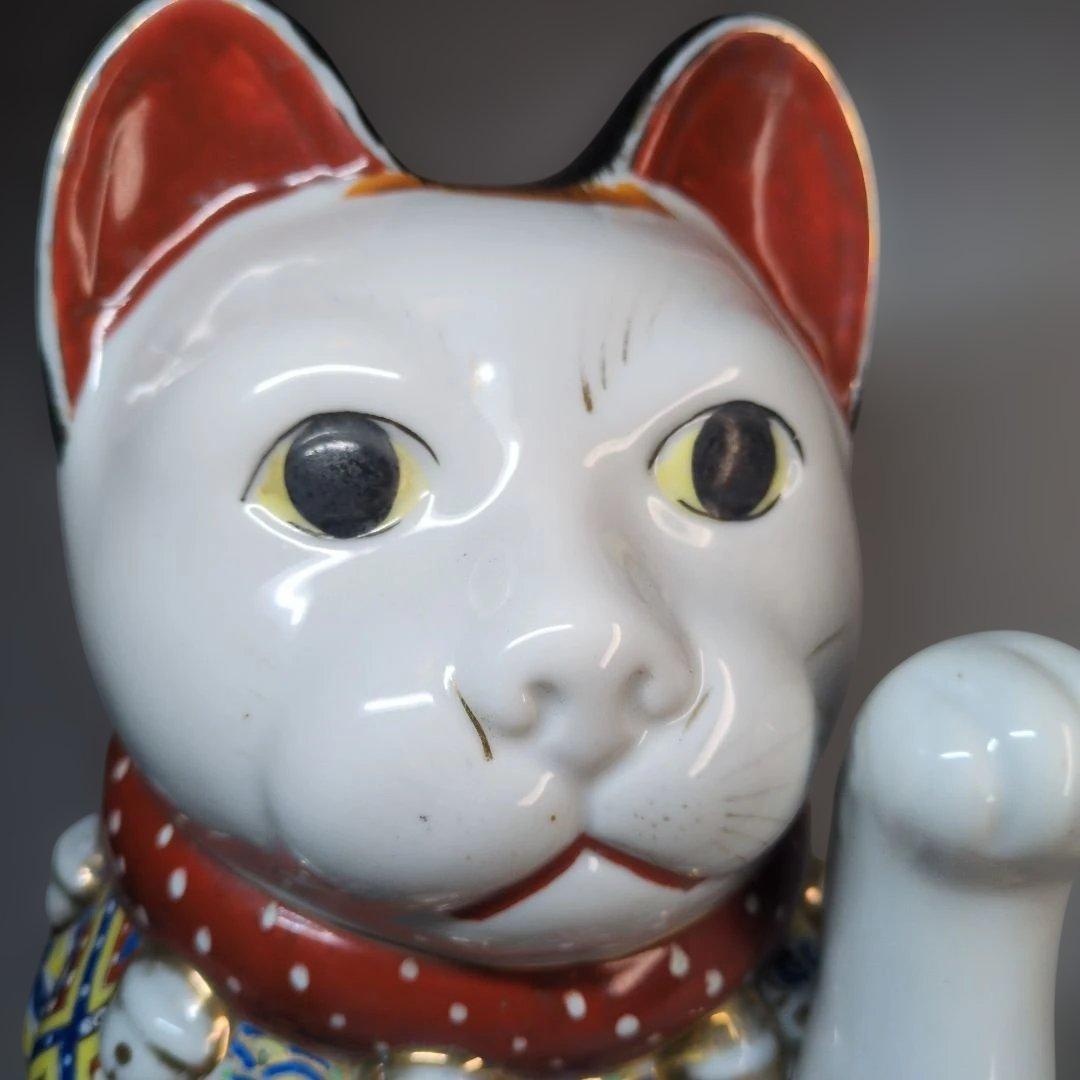 希少　特大　招き猫　骨董　古伊万里　伊万里　九谷　金彩　明治大正　アンティーク