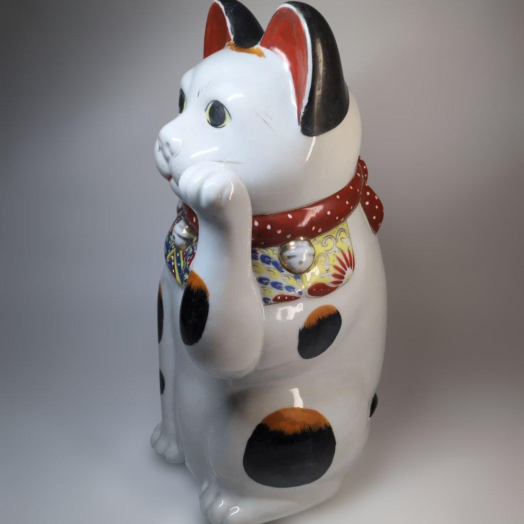 希少　特大　招き猫　骨董　古伊万里　伊万里　九谷　金彩　明治大正　アンティーク