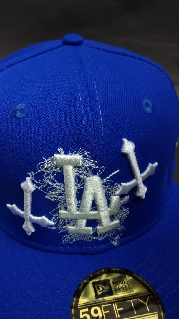 New Era 59FIFTY×NZMUコラボLAドジャースキャップブルー3/8