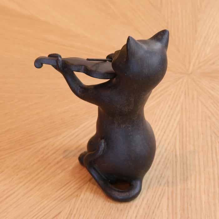 樹脂製 猫のオーケストラ 4体セット 置物 レトロ フィギュア ネコ