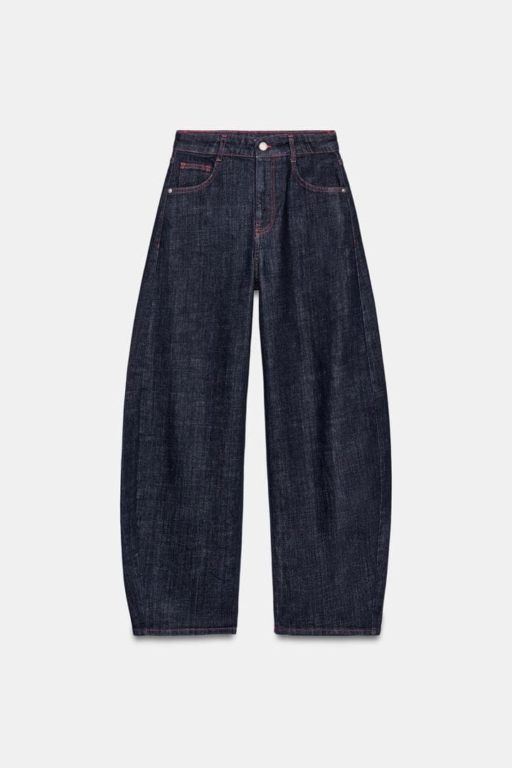 完売品 ZARA Z1975ハイウエストバレルフィットデニムパンツ EU38