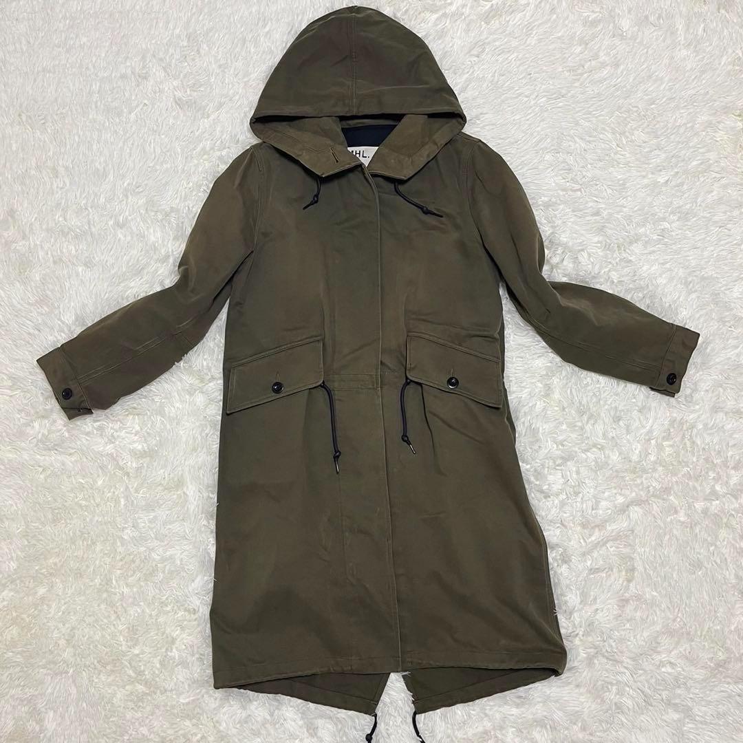 【HML.】2way モッズコート フード　ライナー付き　カーキ　M