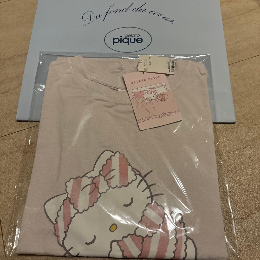 【gelato pique】【LADIES】ワンポイントTシャツ　キティ　ピンク