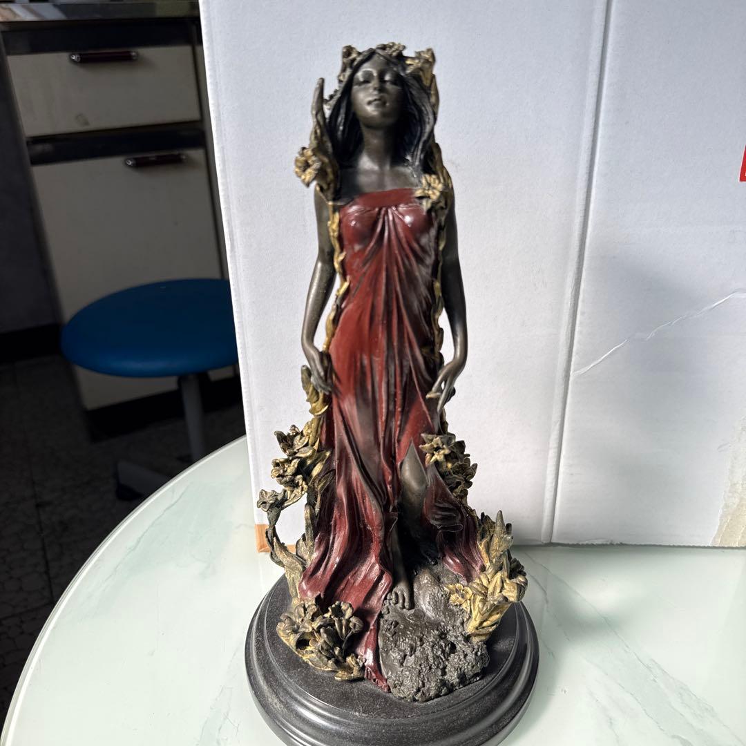 n*e様 ブロンズ像 Nick 作 花の女神像 高さ29cm　花の妖精　女神 彫