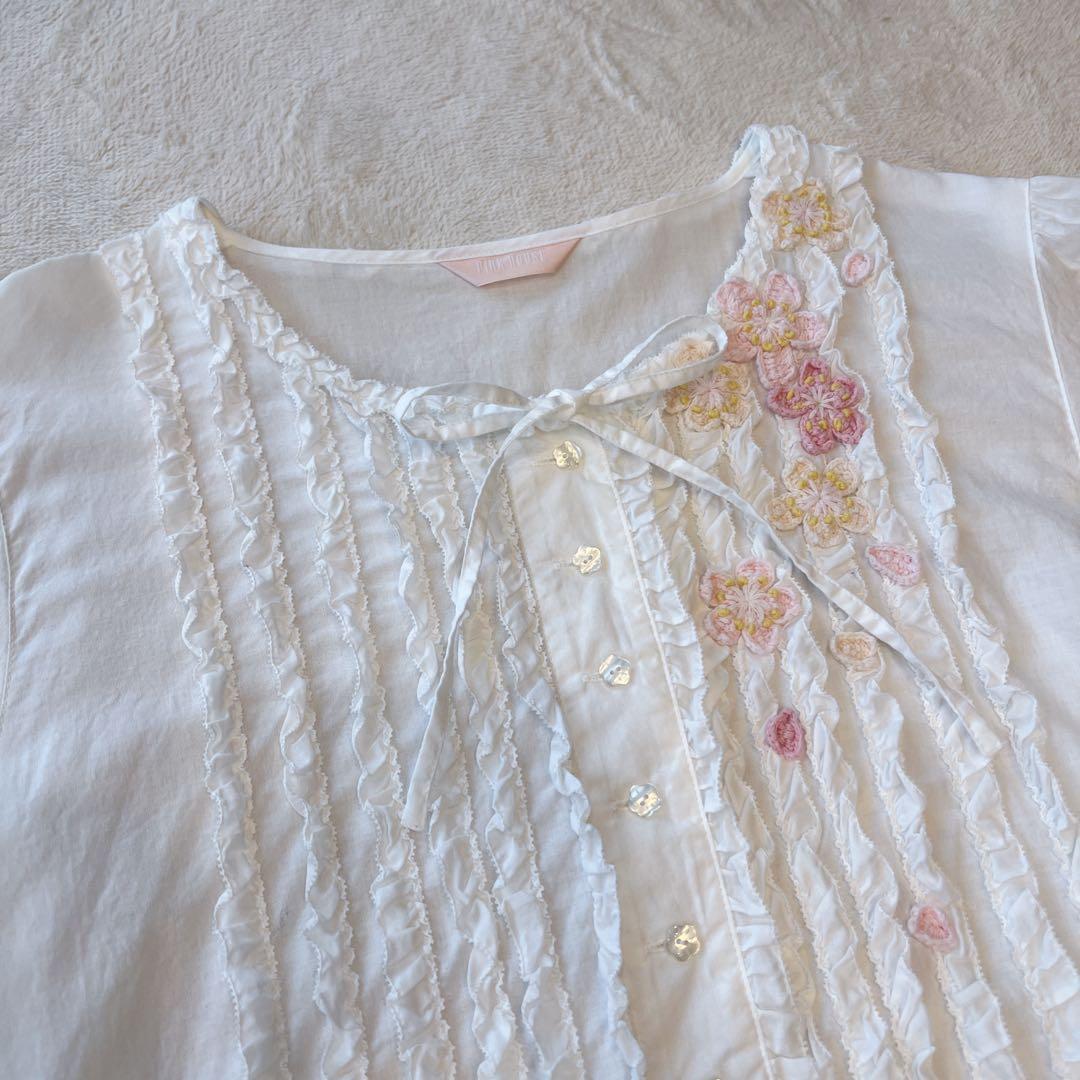 ピンクハウス　桜モチーフフリルワンピース