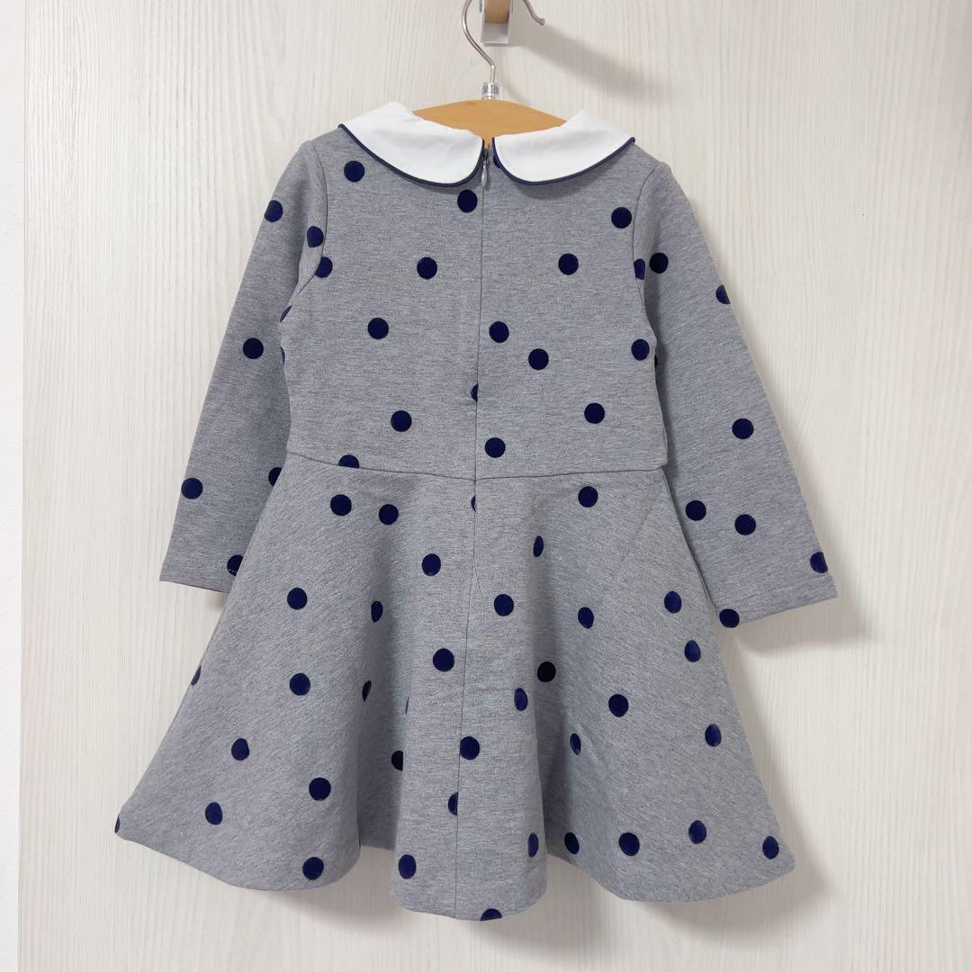 【新品】jacadi ワンピース ドット 丸襟 3A