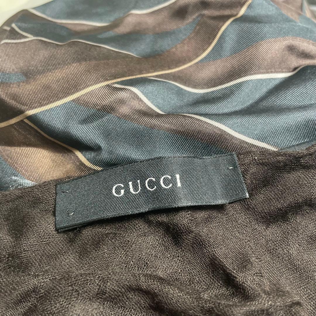 gucci グッチ　アフガンストール スカーフ　ドッキング