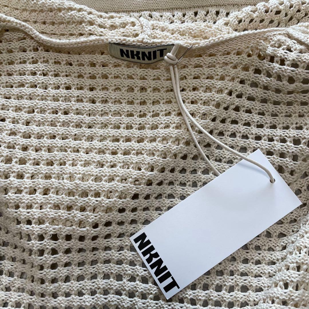 NKNIT フード付きメッシュカーディガン