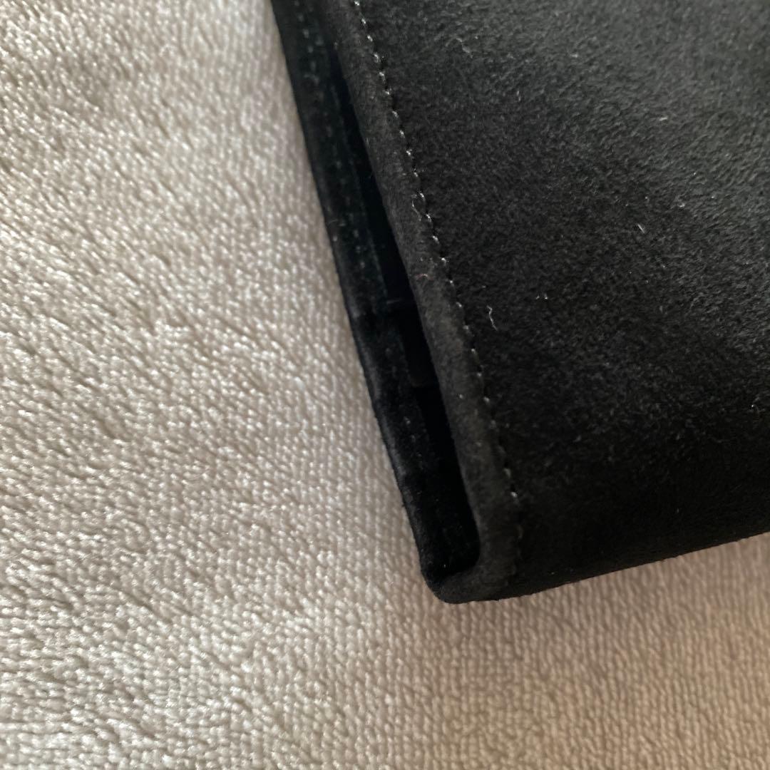GUCCI 二つ折り財布 スエード　ブラック