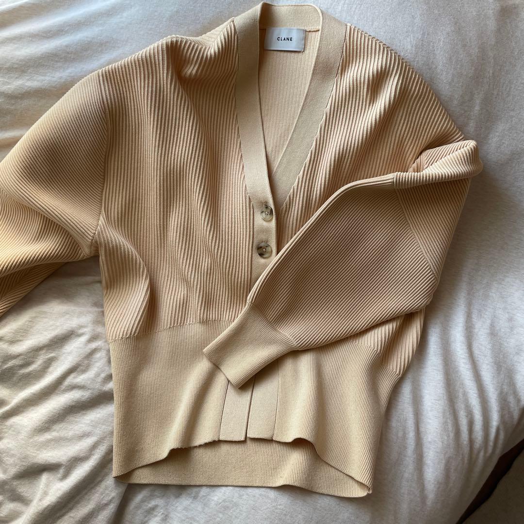 トップス CLANE CURVE SLEEVE KNIT CARDIGAN