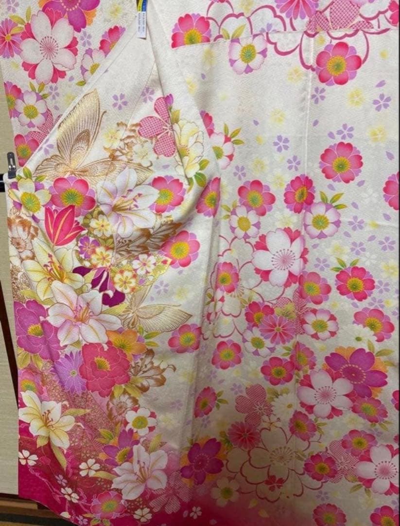ピンク×白 桜 振袖 身丈139
