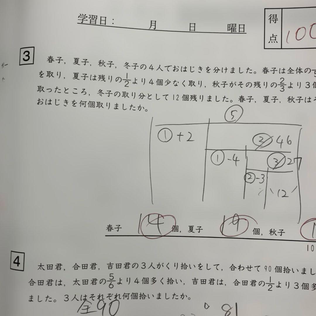 SAPIX5年算数テキスト