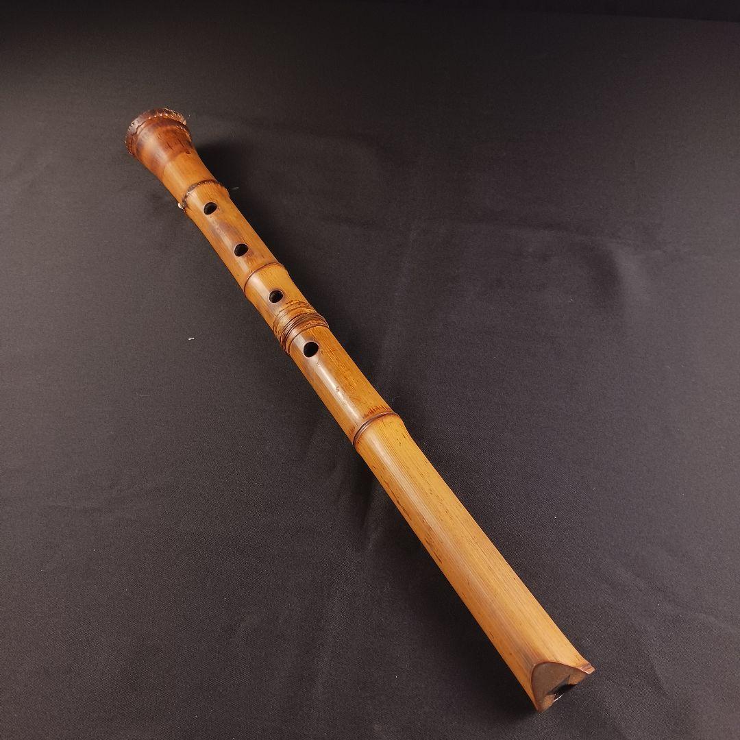 Y2886-5 琴古流 尺八 星光銘 藤巻 全長55㎝ 竹製