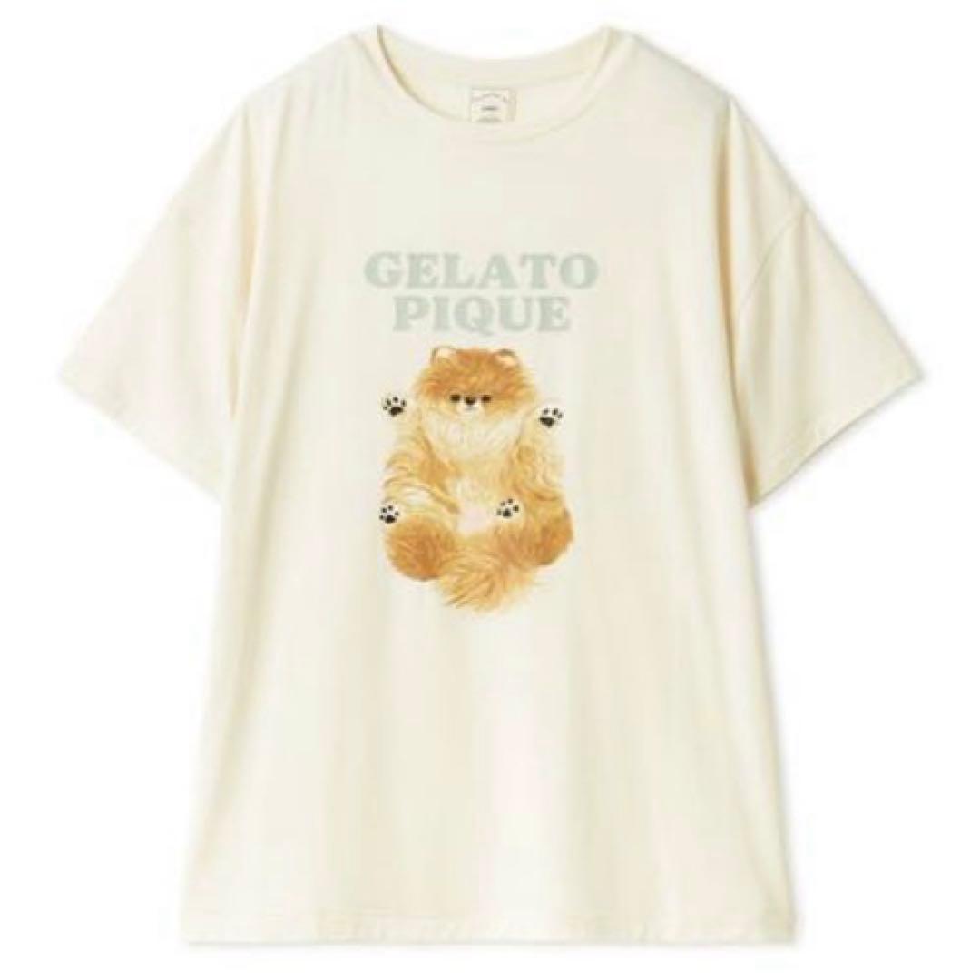 【新品】ジェラートピケ　ポメラニアンワンポイントTシャツ