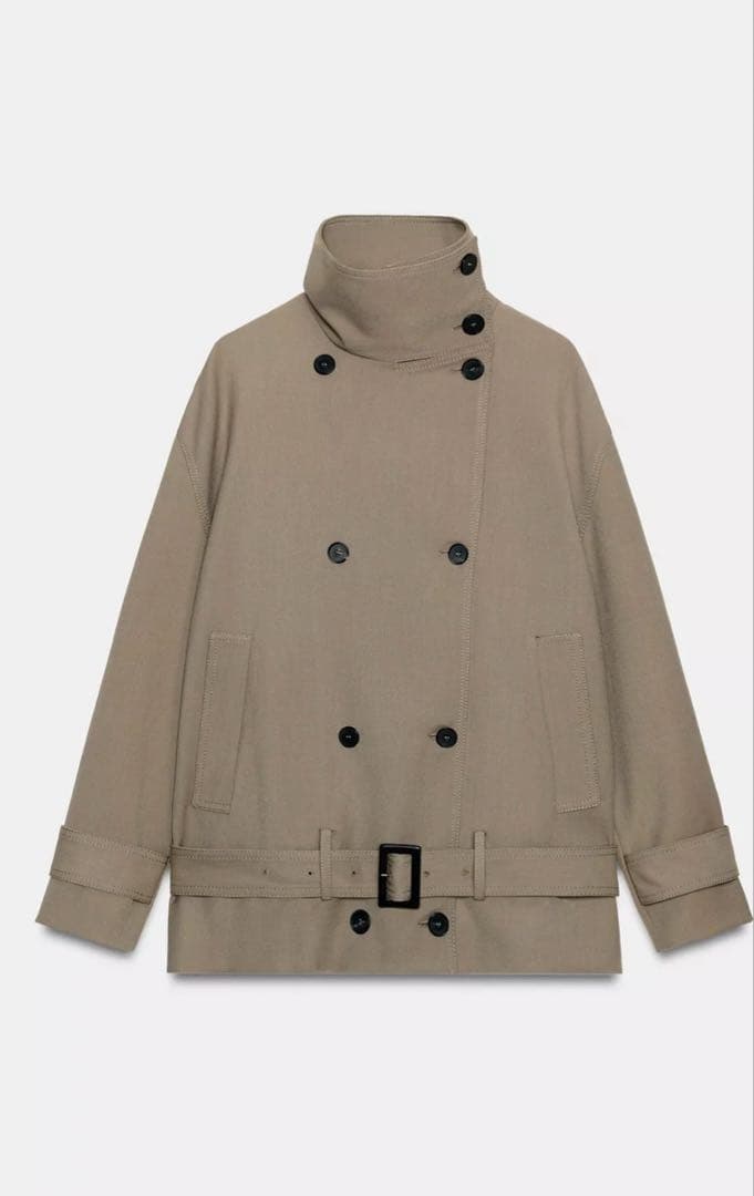 ZARAトレンチコート ZW COLLECTION ベルト付きフルイドジャケット
