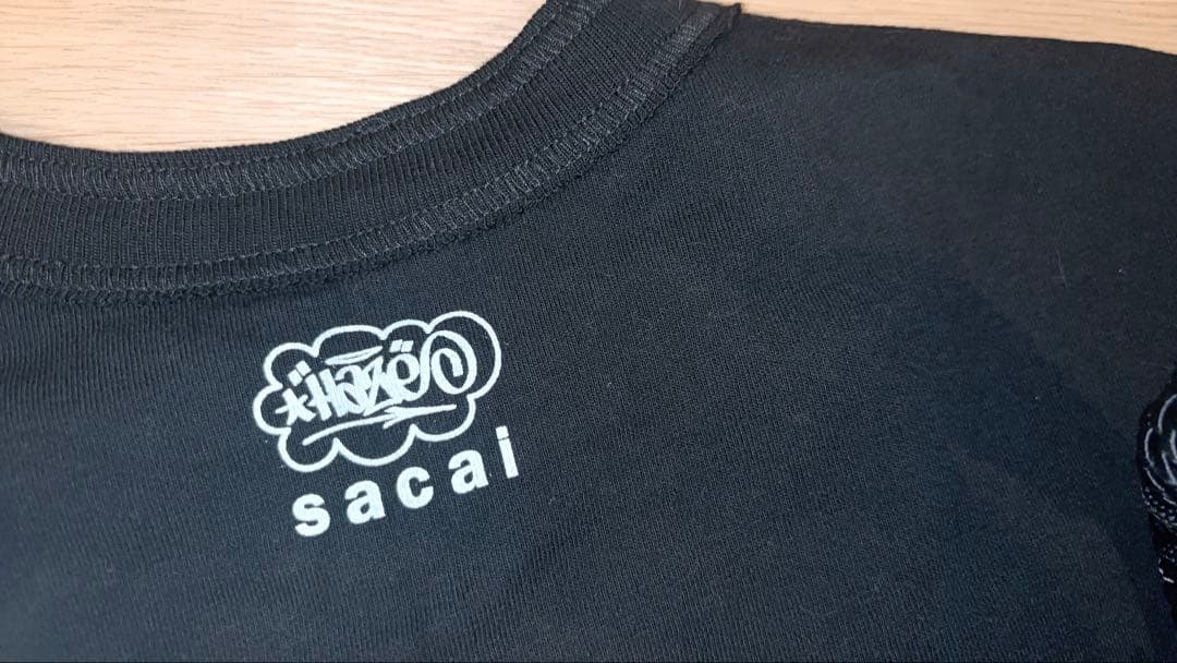 未使用　sacai haze プリント　ロゴ　Tシャツ　ブラック　サイズ1