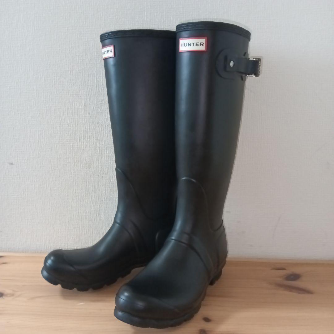 美品 HUNTER オリジナルトール レインブーツ ブラック UK5 24cm
