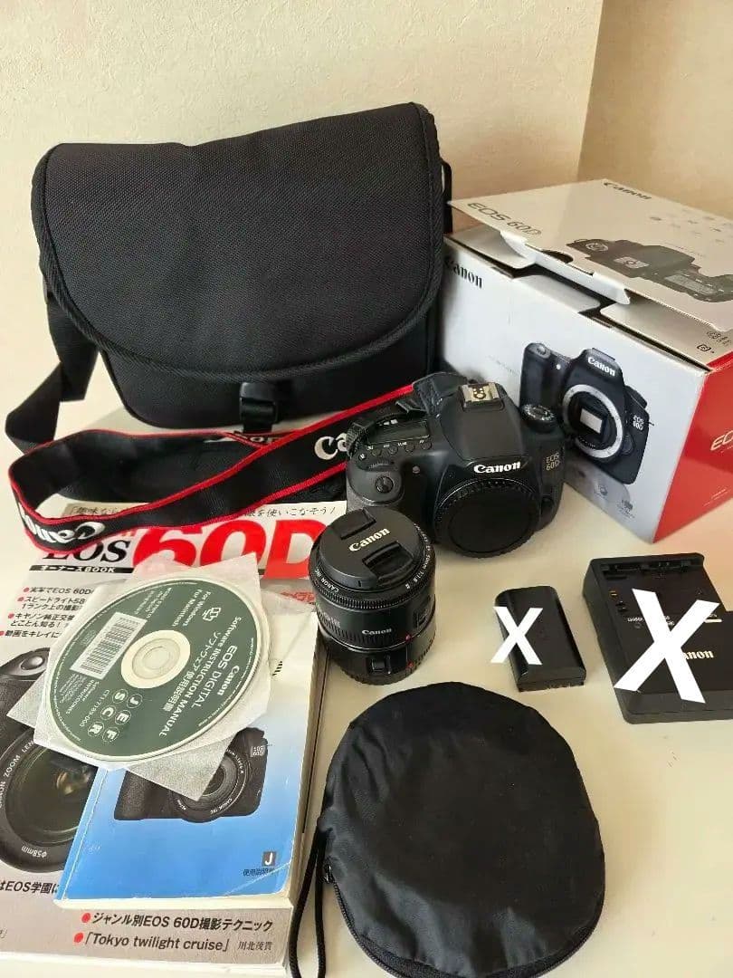 Canon　EOS 60D 一眼レフカメラ　ケース　レンズ　取り扱い説明書