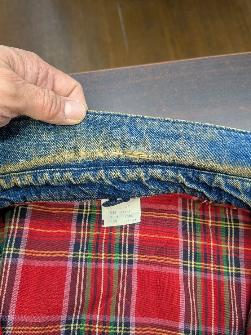 L.L.Bean デニムジャケット　裏地チェック　80s