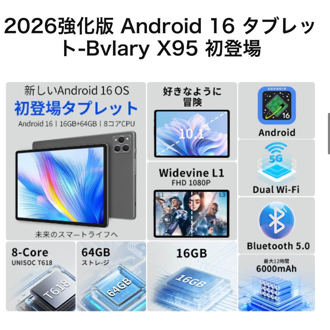 キッズタブレット 7インチ 16GB+64GB+1TB拡張 6000mAh