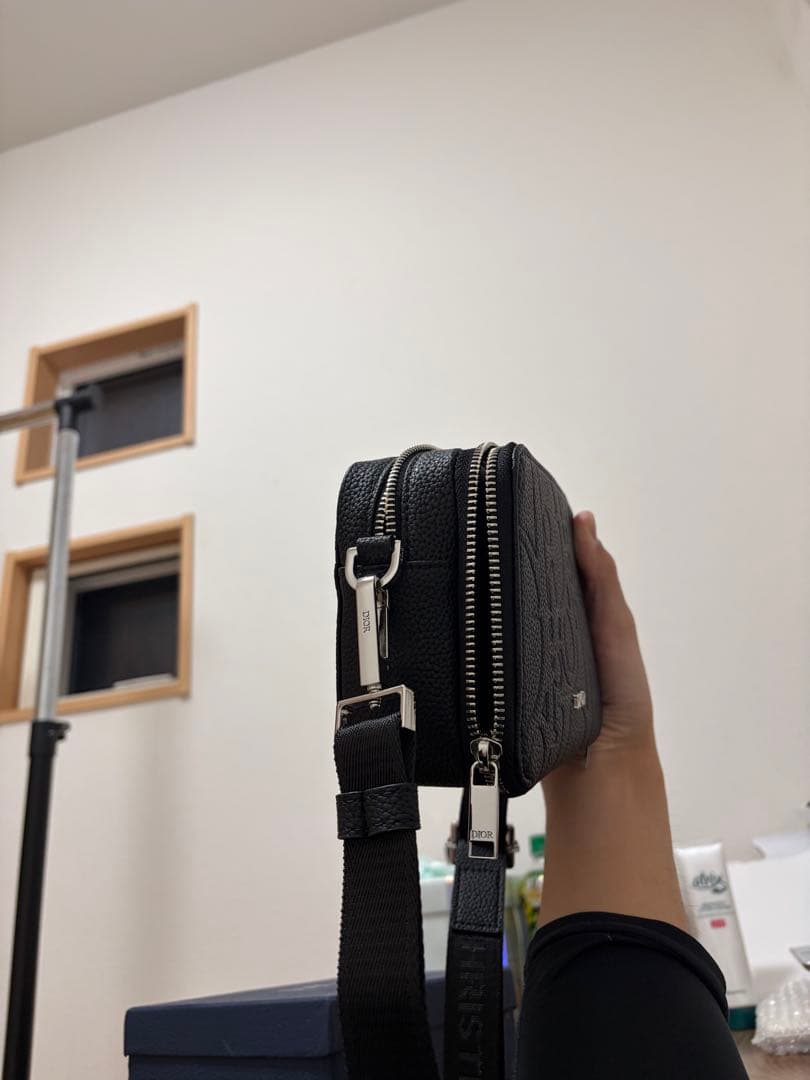 Dior ブラック レザー ショルダーバッグ