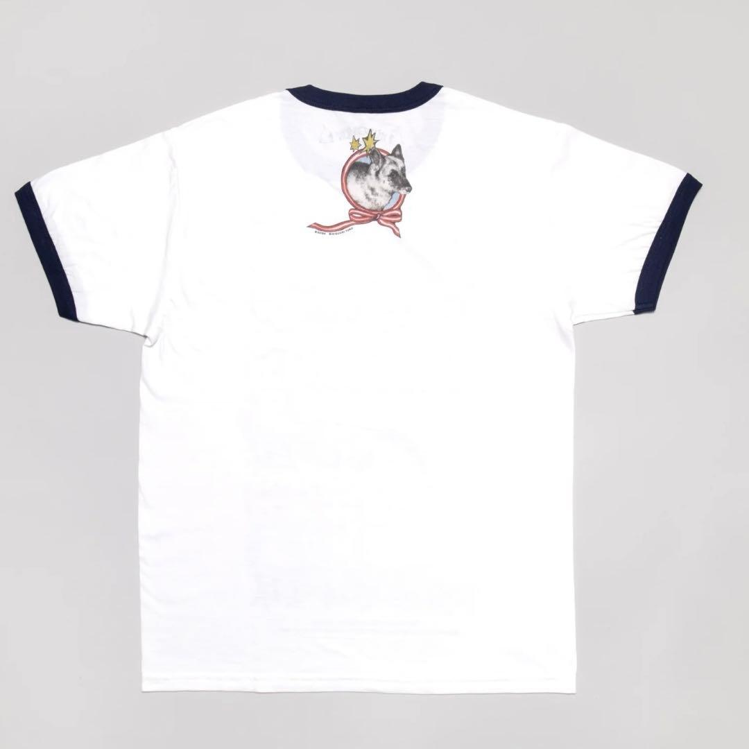 ヒグチユウコ　ボリス雑貨店 リンガーTシャツネイビー GOSH! GUSTAVE