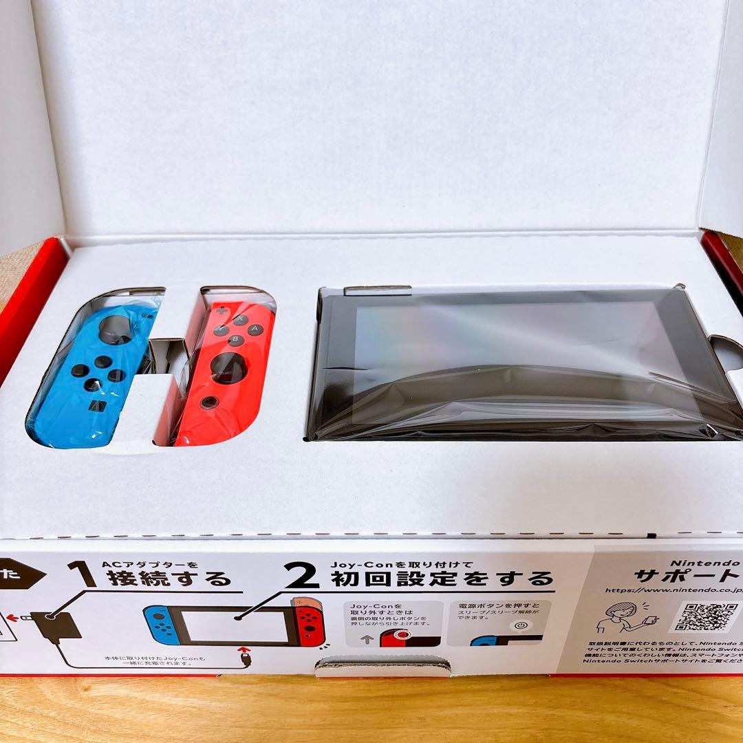 【未使用に近い】 バッテリー強化版 Switch本体 ネオンレッド ネオンブルー