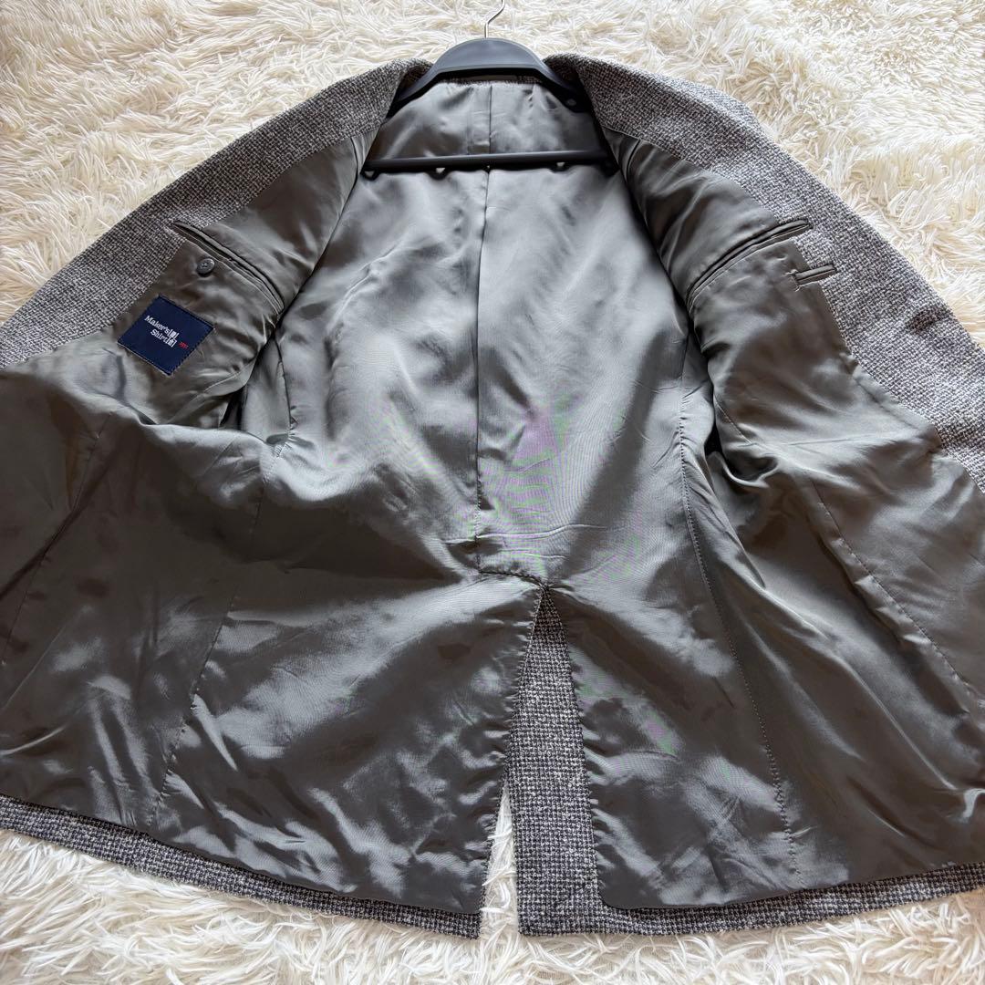 美品 メーカーズシャツ鎌倉 カシミヤ ツイードテーラード ジャケット M