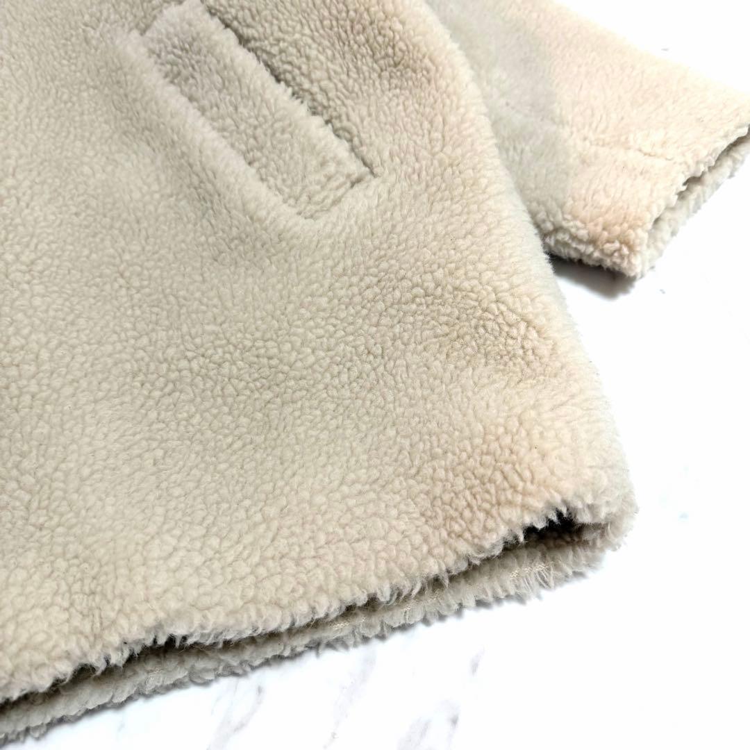 【美品】破格‼︎✨️ノーブル Wボア Vカラー コート ノーカラー アイボリー