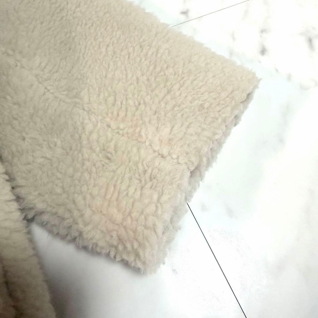 【美品】破格‼︎✨️ノーブル Wボア Vカラー コート ノーカラー アイボリー