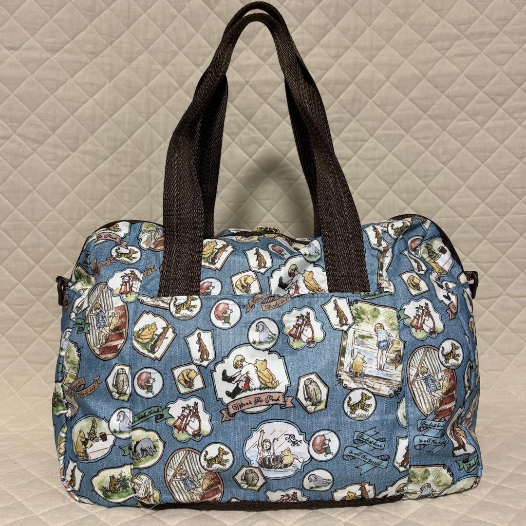 【美品】レスポートサック　クラシックプーデニム　ボストンバッグ　キャリーオン仕様