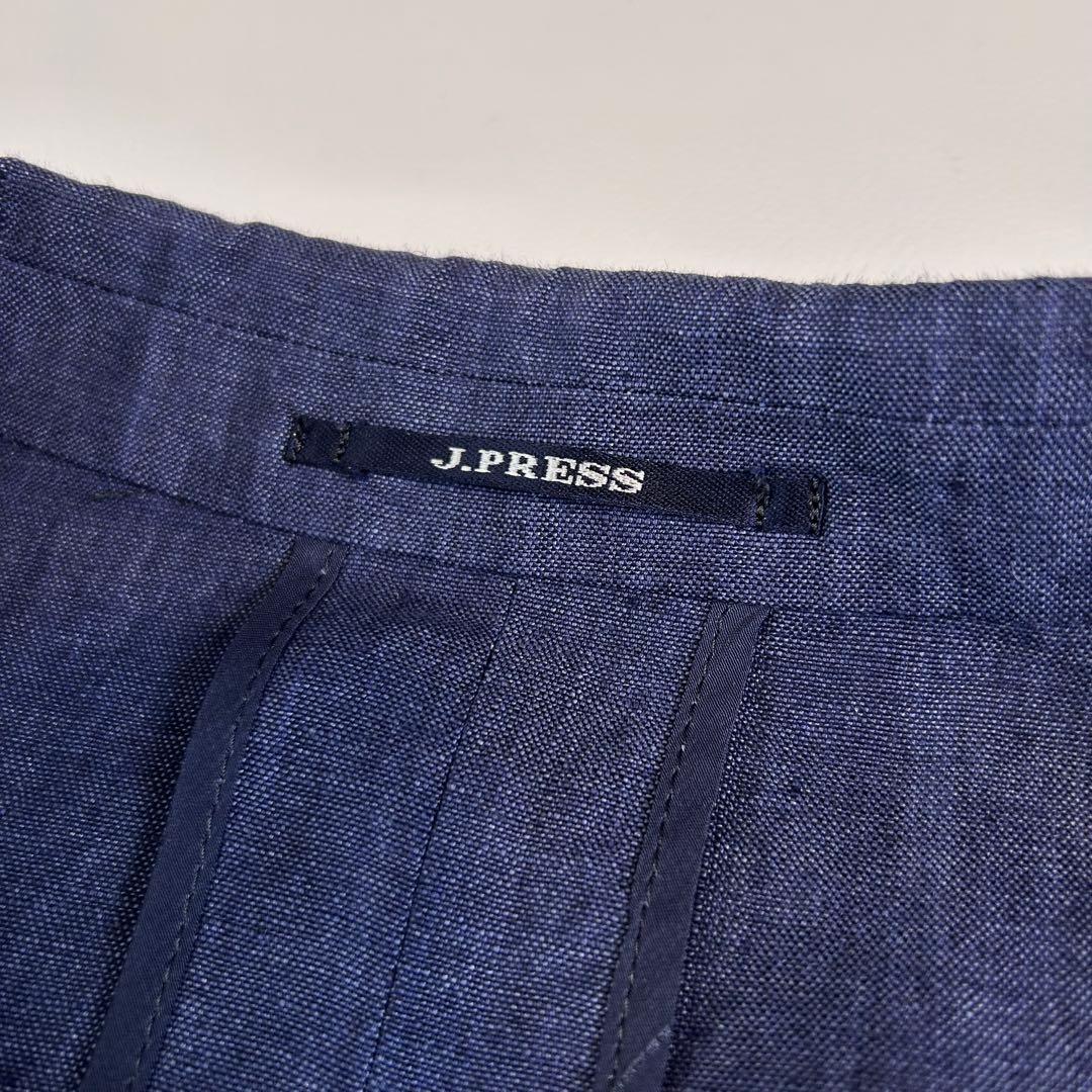 【J.PRESS 21SM リネン ジャケット XL 】ネイビー シェルボタン
