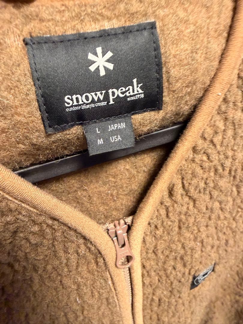  peak スノーピーク ウールボアジップベスト ブラウン