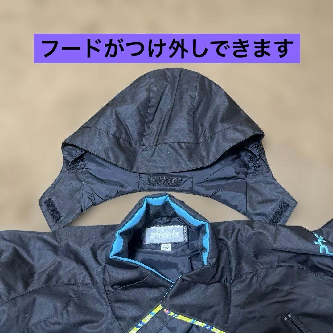 【130cm】 Phenix 子供用スキーウェアセット 黒/緑