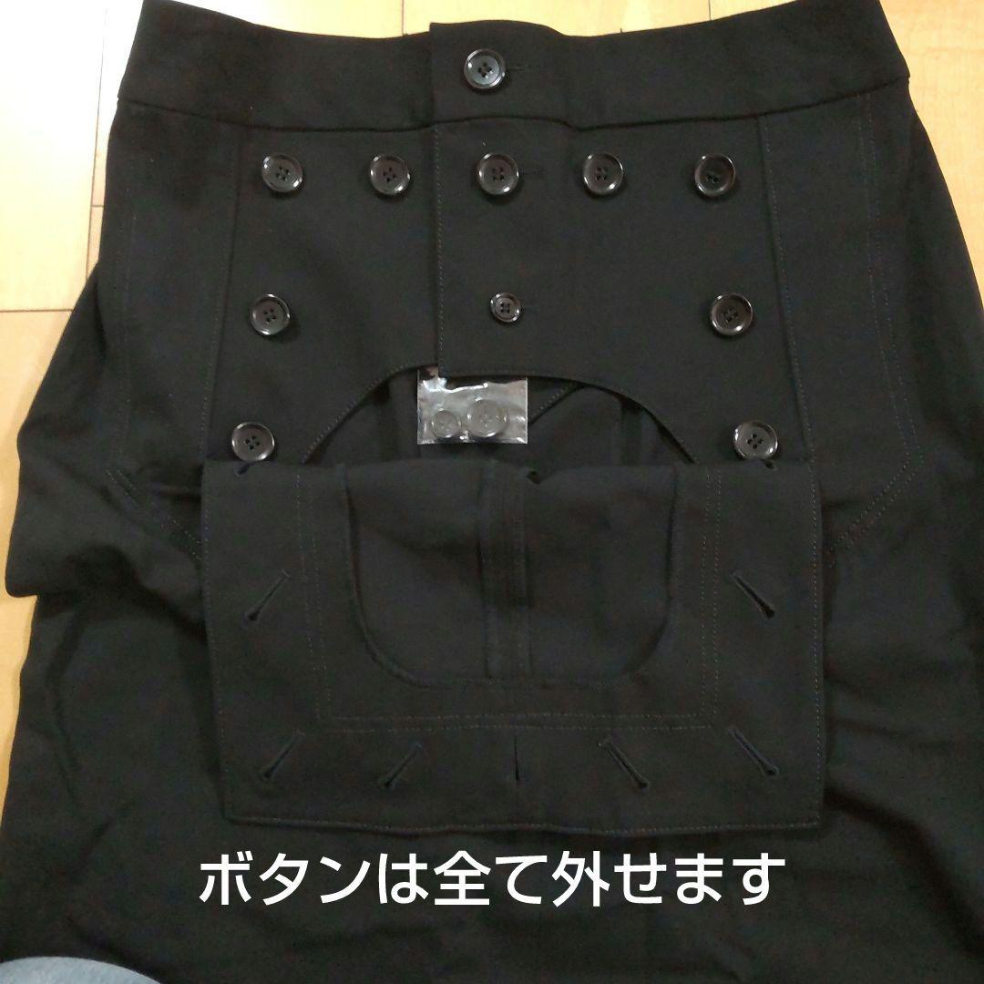 ジャンポールゴルチエブラックタイトスカート ボタン付き レースアップ